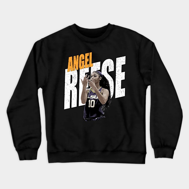 angel reese vintage art Crewneck Sweatshirt by jerrysanji